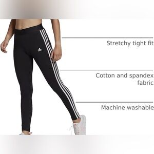 adidas Running Pants | XS Long | Black with White Stripes
